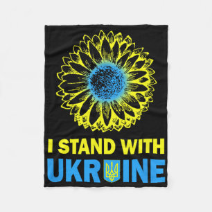 Ukraine Flag I Stand With Ukraine Sunflower Ukrain Fleece Blanket