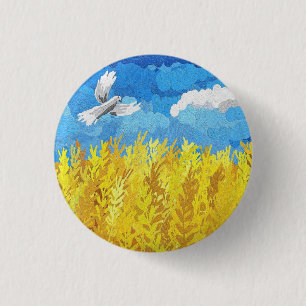 Ukraine Flag Landscape 1 Inch Round Button