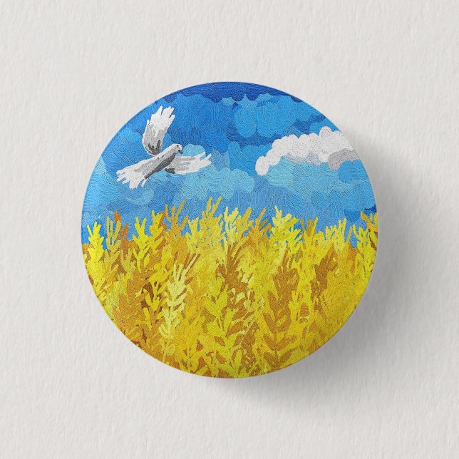 Ukraine Flag Landscape 1 Inch Round Button (Front)