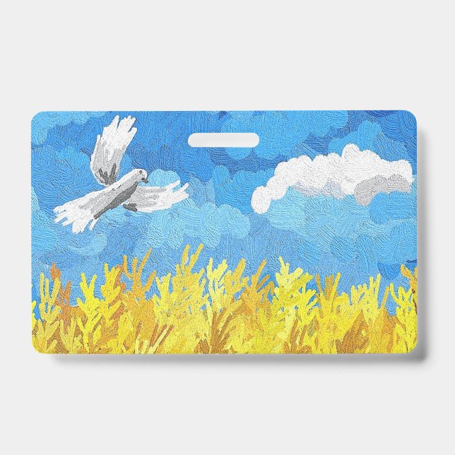 Ukraine Flag Landscape Badge (Front)