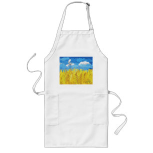 Ukraine Flag Landscape Long Apron
