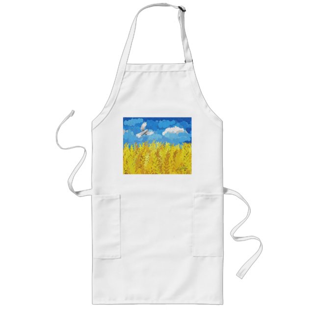Ukraine Flag Landscape   Long Apron (Front)