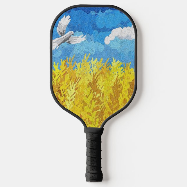 Ukraine Flag Landscape Pickleball Paddle (Front)