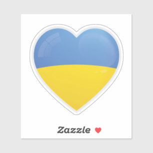 Ukraine Flag Love Icon Sticker