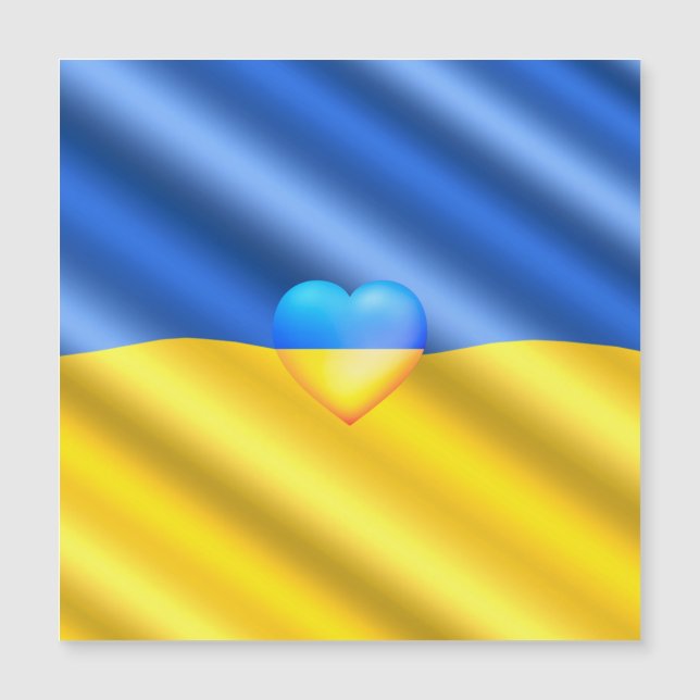 Ukraine Flag Magnetic Card Freedom - Peace (Front)