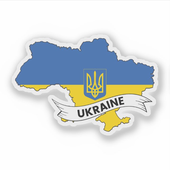 Ukraine Flag Map (Front)