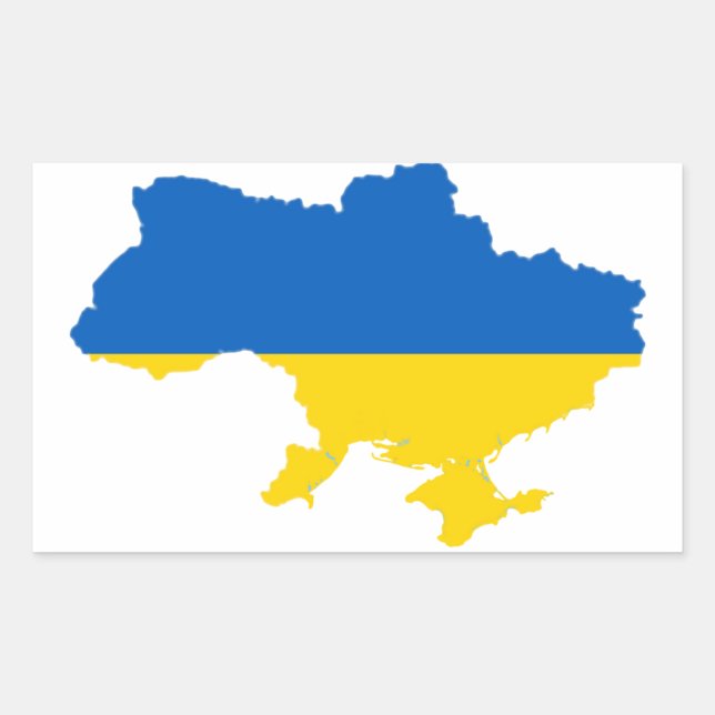 Ukraine Flag Map Sticker (Front)