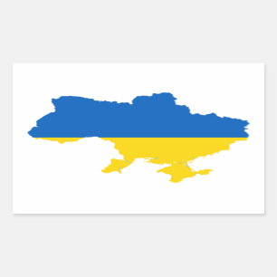 Ukraine Flag Map Sticker