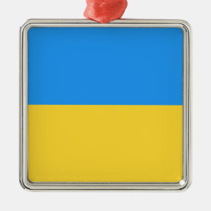 Ukraine flag metal ornament