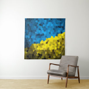Ukraine flag mosaic tapestry