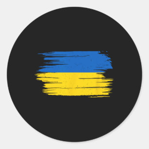 Ukraine Flag National Flag Kiev Ukrainian Kyiv Sun Classic Round Sticker