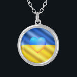 Ukraine Flag Necklace Heart - Freedom<br><div class="desc">Support Ukraine Flag Necklaces - Freedom - Peace - Flag of Ukraine - Together !  You can also transfer Support Ukraine to more than 1000 Zazzle products !  
We Stand With Ukraine !</div>