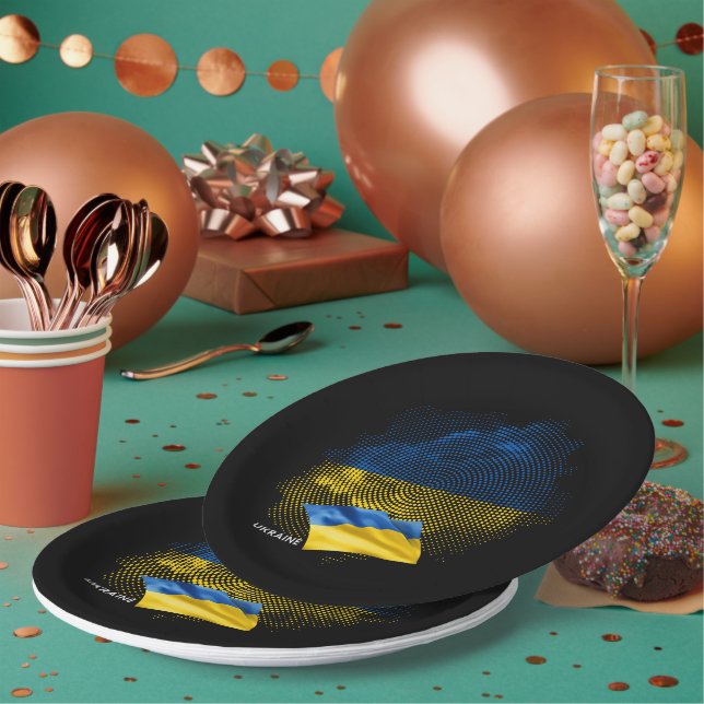 Ukraine flag paper plate (Multi)
