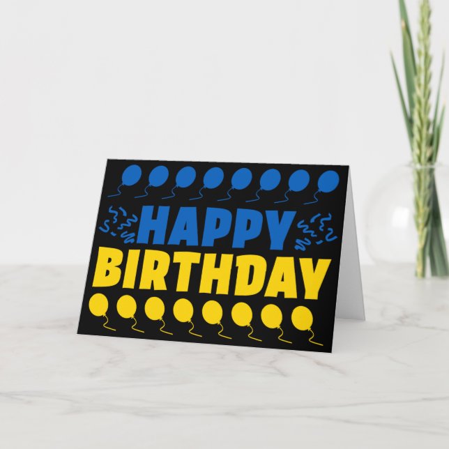 Ukraine Flag Patriotic Birthday Card (Front)