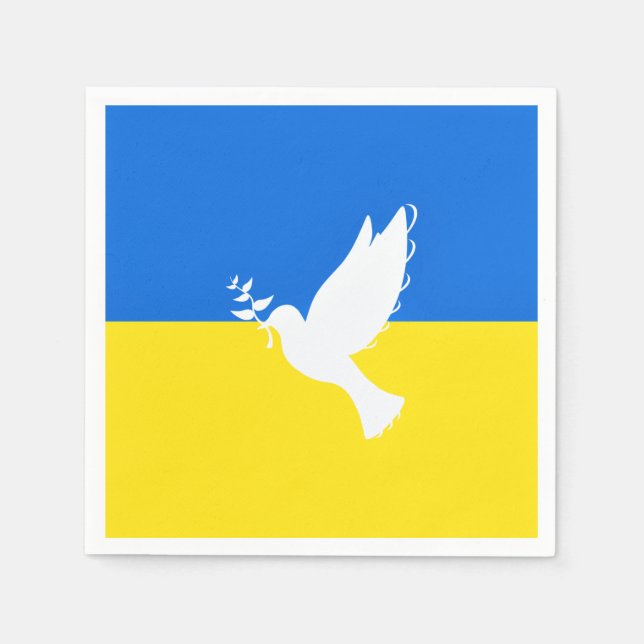 Ukraine Flag Peace Dove Napkins - Freedom (Front)