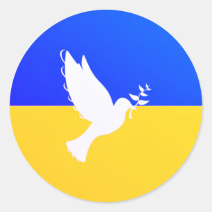 Ukraine Flag Peace Dove Sticker - Freedom - Peace