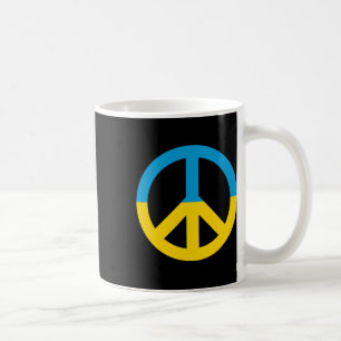 Ukraine Flag Peace Sign Coffee Mug