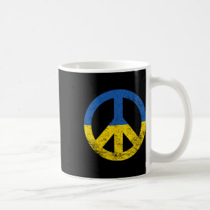Ukraine Flag Peace Symbol Coffee Mug