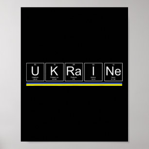Ukraine Flag Periodic Table Elements Ukrainian Sup Poster