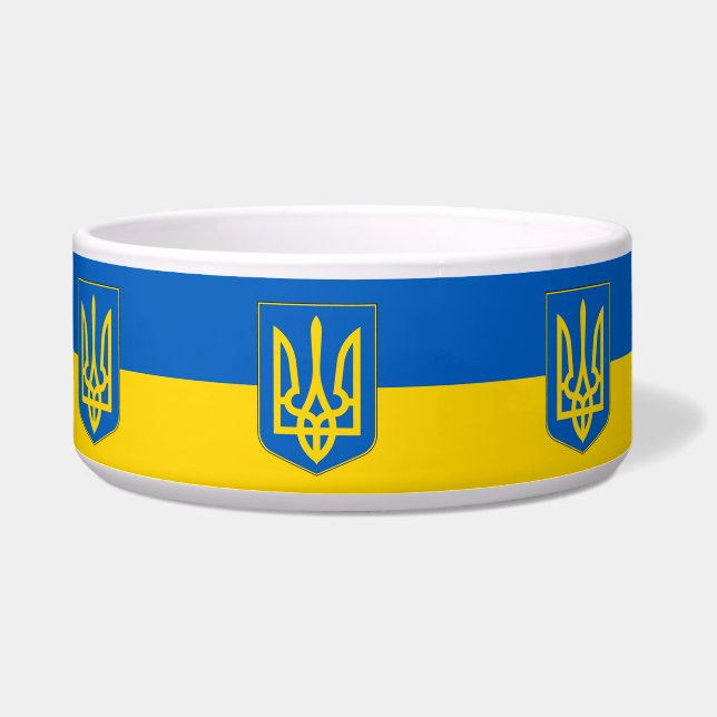 Ukraine Flag Pet Bowl (Left)