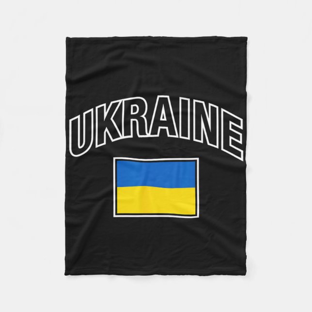 Ukraine Flag Proud Ukrainian  Fleece Blanket (Front)