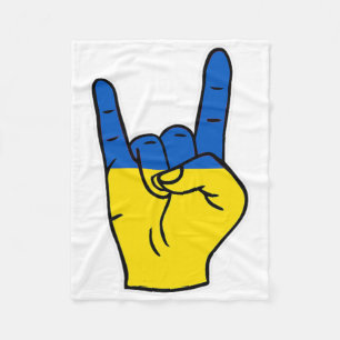 Ukraine Flag Proud Ukrainian Heritage Ukraine Rock Fleece Blanket