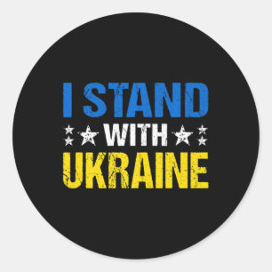 Ukraine Flag Retro Vintage Ukrainian Men Women Pat Classic Round Sticker