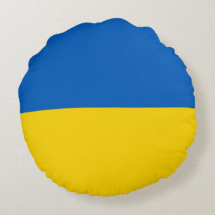 Ukraine flag round pillow