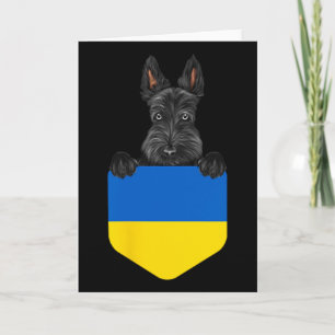Ukraine Flag Scottish Terrier Dog In Pocket Card