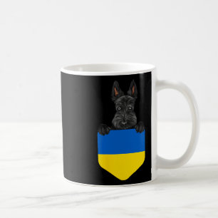 Ukraine Flag Scottish Terrier Dog In Pocket Coffee Mug