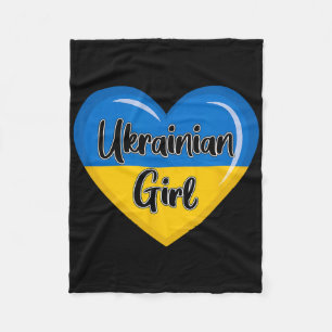 Ukraine Flag Shirt For Women Ukrainian Girl  Fleece Blanket