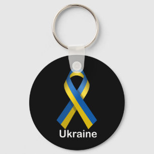 Ukraine Flag Shirt With Ukrainian National Colors Keychain