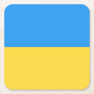 Ukraine flag square paper coaster