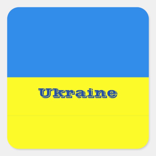Ukraine Flag Square Sticker (Front)