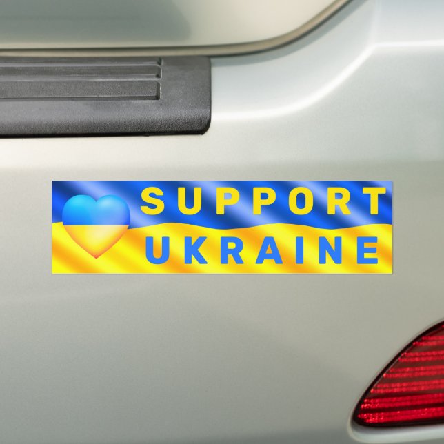 Ukraine Flag Sticker Heart Freedom Support (On Car)