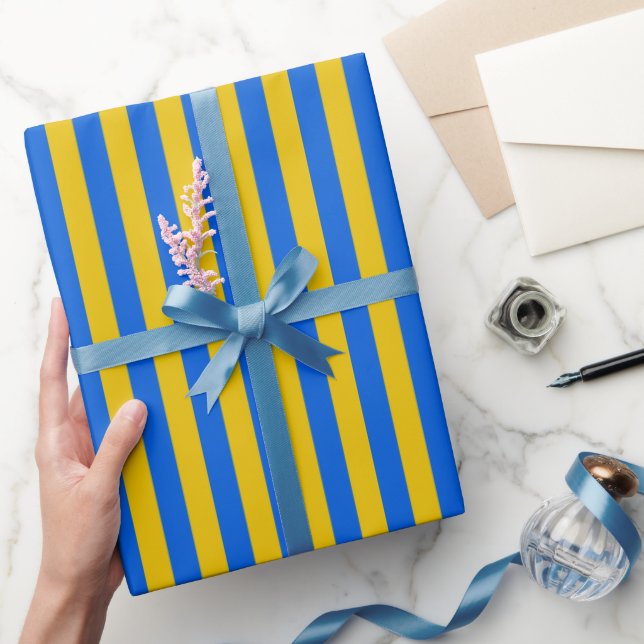 Ukraine Flag Striped Blue And Yellow Gift Wrapping Paper (Gifting)