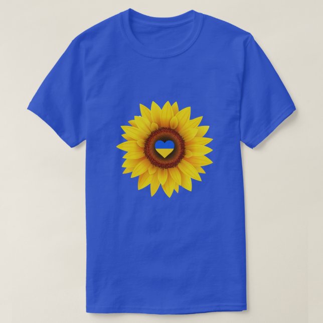 Ukraine Flag Sunflower Blue & Yellow T-Shirt (Design Front)