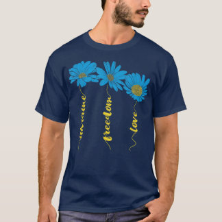 Ukraine Flag Sunflower Freedom Love  T-Shirt