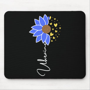 Ukraine Flag Sunflower Heart Mouse Pad