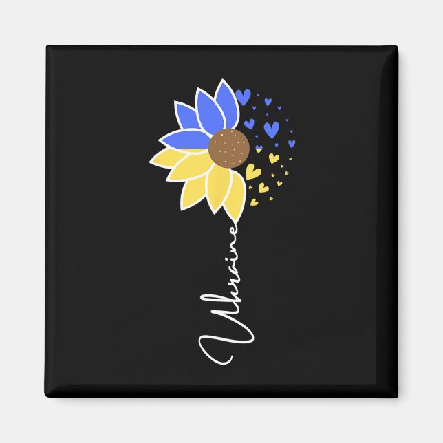 Ukraine Flag Sunflower Hearts  Magnet (Front)
