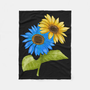 Ukraine Flag Sunflower Ukrainian Roots Proud Patri Fleece Blanket