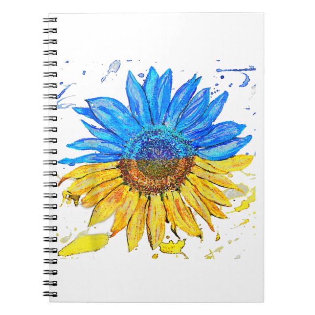 Ukraine Flag Sunflower Vintage Shirt Ukrainian Sup Notebook (Front)