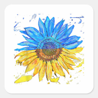 Ukraine Flag Sunflower Vintage Shirt Ukrainian Sup Square Sticker