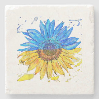 Ukraine Flag Sunflower Vintage Shirt Ukrainian Sup Stone Coaster