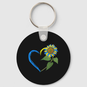 Ukraine Flag Sunflower Vintage Ukrainian Lovers Uk Keychain
