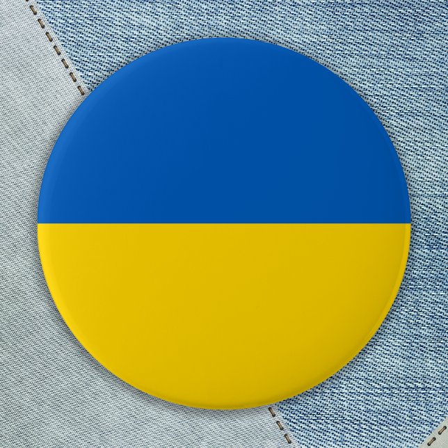 Ukraine Flag Support Blue Yellow Gold Ukrainian  3 Inch Round Button (Creator Uploaded)