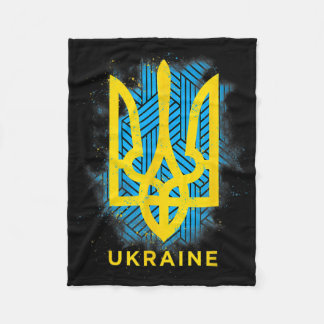 Ukraine Flag Symbol Love Peace And Good Luck  Fleece Blanket