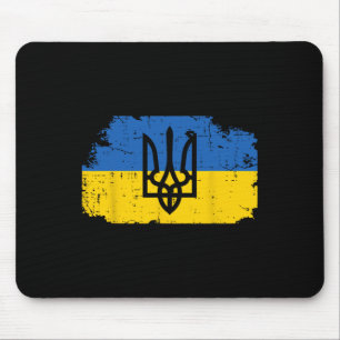 Ukraine Flag Trident Symbol Ukrainian Tryzub Women Mouse Pad