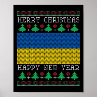 Ukraine Flag Ugly Christmas  Poster