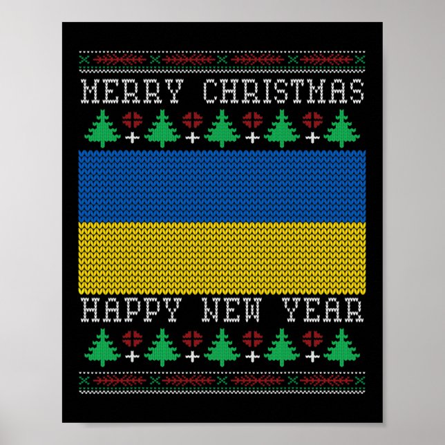 Ukraine Flag Ugly Christmas  Poster (Front)